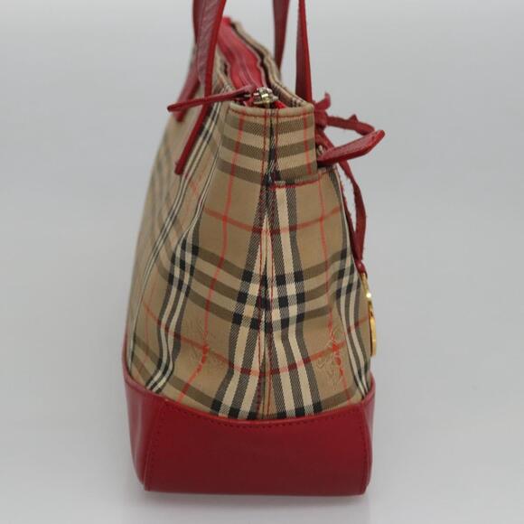 Burberry Nova Check Hand Bag Canvas Beige Red - Picture 4 of 16